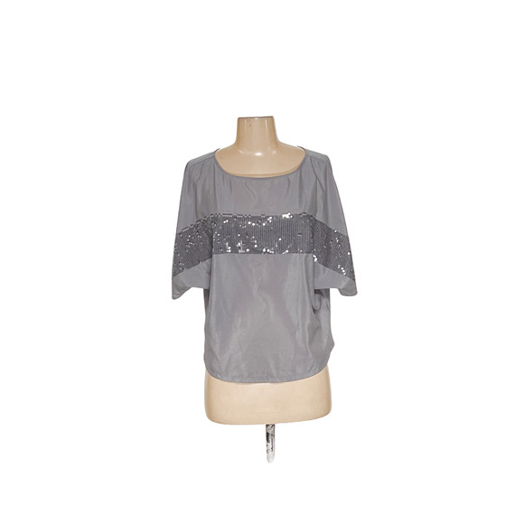Express Gray Chiffon Blouse XS - Picture 1 of 4